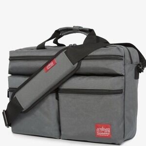 Manhattan Portage Brighton Bag Grey Laptop Briefcase Backpack Messenger 1445-H